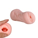 Silicone Fake Vagina Mouth Male Masturbation Double Channel Real Skin Sex Toy