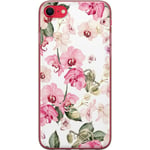 Apple iPhone SE (2022) Gjennomsiktig Telefondeksel Rosa blommor