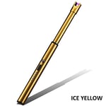 Electric Arc Lighter Kitchen Lighter USB Rechargeable Long Lighter Candle 360 Rotation,No Smell, Flameless Windproof USB Lighter ice Yellow