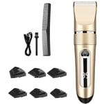 Hair Clippers Cordless Rechargeable Led Display With 6 Combs 2