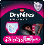 Huggies DryNites, Girls’ Pyjama Pants - Sizes 4-7 Girls 4-7yrs (30 Pants)
