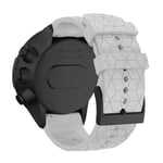New Watch Straps for Suunto Spartan Sport & Suunto 9/9 Baro / D5 Universal Football Texture Silicone Strap(Red) Smart Wear (Color : White)