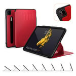ZUGU iPad Pro 11 Case 2020 2nd Gen. New Alpha Model Ultra Slim Protective Cover - Wireless Apple Pencil Charging - Convenient 8-angle Magnetic Stand & Auto Sleep/Wake [Red]