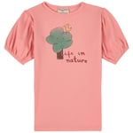 The Campamento GOTS Life in Nature Ribbad Klänning Med Tryck Rosa | Rosa | 4-5 years