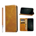 Huping Pixel 5 Case, Wallet Case with Card Holder [wrist strap] Leather Shockproof Flip Cover For Google Pixel 5 - Light brown