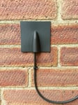 2 x Black Coax cable Brick burst cover roman nose TV plate for Sky / Freesat