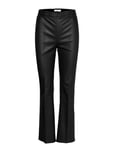 Tyson Crop Flare Leather Pants Bottoms Trousers Leather Leggings-Byxor Black Dante6