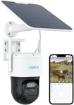3G/4G Solar Security Camera Outdoor with Auto-Tracking-Zoom, 360° PTZ No Wifi Se