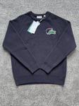 Lacoste Mens Crocodile Wool Sweater Navy Blue Sweatshirt Size M BNWT RRP £220