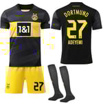 24-25 Borussia Dortmund Borta Hornet Fotbollströjor Barn Vuxen Fotbollsutrustning S-2XL NO.27 ADEYEMI 28