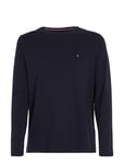 Stretch Slim Fit Long Sleeve Tee Tops T-shirts Long-sleeved Navy Tommy Hilfiger