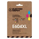 Cartouche D'encre Electro Depot Compatible Epson E604 Pack Xl Noir Et Couleurs
