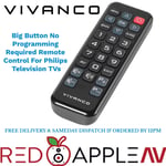 Big Button No Programming Required Remote Control For Philips Television TVs