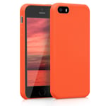 kwmobile TPU Silicone Case Compatible with Apple iPhone SE (1.Gen 2016) / 5 / 5S - Case Slim Phone Cover with Soft Finish - Orange