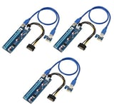 AAA Products High Grade - PCI-E Express 1x to 16x Extender Riser Card + SATA 6Pin Power Cable + 60cm USB 3.0 Extension Cable