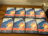 Bundle of 8 x PHILIPS DVD+RW discs - 120min video discs 4.7GB