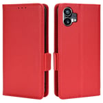 Ingenting telefon (1) 5G - Läderfodral / plånbok Röd
