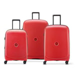 DELSEY PARIS - Belmont Plus - Set de 3 valises rigides extensibles 61cm / 71cm / 83cm - Rouge Fane