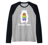Mama Bear Rainbow Pride Gay Flag LGBT Mom Ally Women Gift Raglan Baseball Tee
