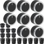 Control Knob Dial Switch + Adaptors for BAUMATIC AMICA Oven Cooker Black x 8