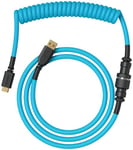 Glorious Gaming Premium Coiled Keyboard Cable - Gold Plated USB-A (PC) to USB-C (Keyboard), Tangle Resistant, Double Braided Sleeving for Peak Durability, 5-Pin Aviator Mid-Connection - Electirc Blue