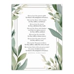 Blessed Beatitudes Sermon of the Mount Matthew Gospel Green Art Poster Print