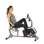 Sunny Health & Fitness Magnetic Recumbent Bike Exercise Bike, 136 KG (300 LB) Capacity, Easy Adjustable Seat, Monitor, Pulse Rate Monitoring - SF-RB4616
