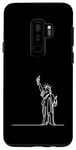 Coque pour Galaxy S9+ One Line Art Dessin Lady Liberty
