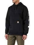 Carhartt Men's Loose Fit Midweight Logo Sleeve Graphic Sweatshirt, Black, XS