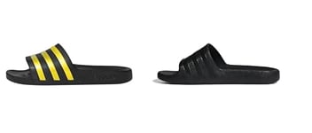 adidas Unisex Adilette Aqua Slides, Core Black/Gold Met./Core Black, 7 UK Men's Adilette Aqua F35550 Slide Sandal, Core Black 000, 6.5 UK