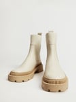 Mango Leather Track Outsole Block Heel Ankle Boots