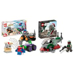LEGO 10782 Marvel Hulk vs. Rhino Monster Truck Showdown & 75344 Star Wars Astronave di Boba Fett Microfighter Giocattolo