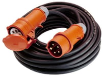 as - Schwabe 60518 Power Extension Cable 32A Black 25.00 m with Phase Inverter, H07rn-f 5g4, 25 m