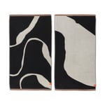 Mette Ditmer Nova Arte handduk 50x90 cm 2-pack Black-off white