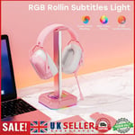 RGB Headset Stand with 3 USB 2.0 Ports Gaming PC Headphone Holder (Pink) GB