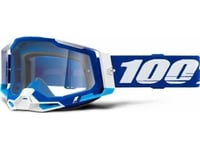 100% Goggles 100% Racecraft 2 Blue (Transparent Glass Anti-Fog, Lt 88% -92% + 10 Skidding) (New)