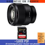 Sony FE 85mm f/1.8 + 1 SanDisk 128GB Extreme PRO UHS-II SDXC 300 MB/s + Guide PDF 20 techniques pour réussir vos photos