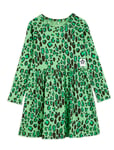 Leopard Ls Dress Dresses & Skirts Dresses Casual Dresses Long-sleeved Casual Dresses Green Mini Rodini