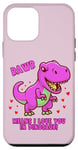 iPhone 12 mini Rawr Means I Love You In Dinosaur with Big Pink Dinosaur Case