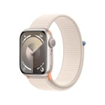 Apple Watch Series 9 (41 mm GPS) Smartwatch avec boîtier en Aluminium et Boucle Sport lumière stellaire. Suivi de l’activité Physique, apps Oxygène sanguin et ECG, Neutre en Carbone