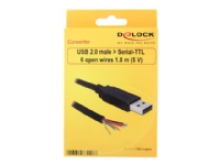 Delock Converter USB 2.0 > Serial-TTL 6 open wires (5 V) - Seriell adapter - USB - seriell - svart