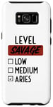 Galaxy S8+ Funny Saying Level Of Savage Aries Zodiac Men Women Sarcasm Case