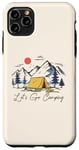 iPhone 11 Pro Max Let's Go Camping Mountain and Trees Retro Camper Hiking Case