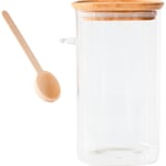 Glasburk med bambulock och måttsked 1400 ml