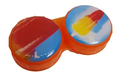 Ice Lolly Pop Flat Contact Lens Storage Soaking Case - L+R Marked - UK Made