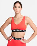 Nike Pro Indy Plunge Sports-BH med innlegg og middels støtte til dame