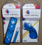 NINTENDO Wii & U REMOTE & NUNCHUK Clear Blue BRAND NEW! Wiimote Game Control Pad