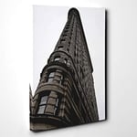 Big Box Art Canvas Print Wall Art Flatiron Building New York City (4) | Mounted & Stretched Box Frame Picture | Home Decor for Kitchen, Living Room, Bedroom, Hallway, Multi-Colour, 30x20 Inch