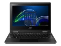 Acer TravelMate Spin B3 TMB311R-32 - Conception inclinable - Intel Celeron - N5100 / jusqu'à 2.8 GHz - Win 11 Pro Education - UHD Graphics - 4 Go RAM - 64 Go eMMC - 11.6" IPS écran tactile 1366 x 768 - 802.11a/b/g/n/ac/ax - schiste noir - clavier : Fran