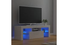 TV-taso LED-valoilla korkeakiilto valkoinen 120x35x40 cm -